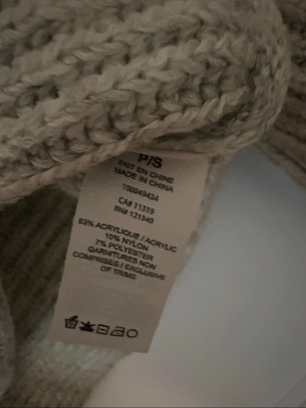 Garage Light Gray Crew Neck Knit Sweater